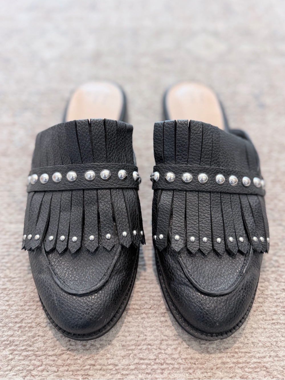 A New Day (Target) "Annalea" Studded Fringe Mule Flats — Size 8.5